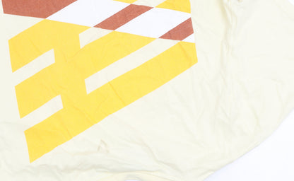 Arcminute Womens Yellow Geometric Print T-Shirt M
