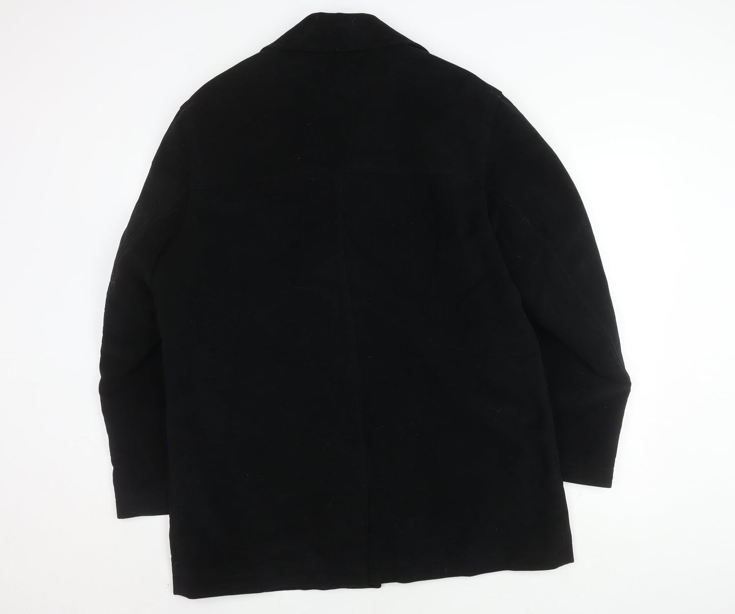 Marks and Spencer Women's Black Coat - Size L, Water Repellent