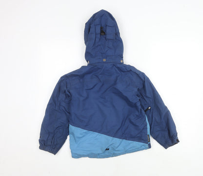Back view of Skogstad girls’' blue parka jacket 7 years