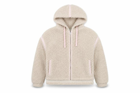Oasis Women's Beige Hooded Fleece Jacket, Size S, Casual Wear