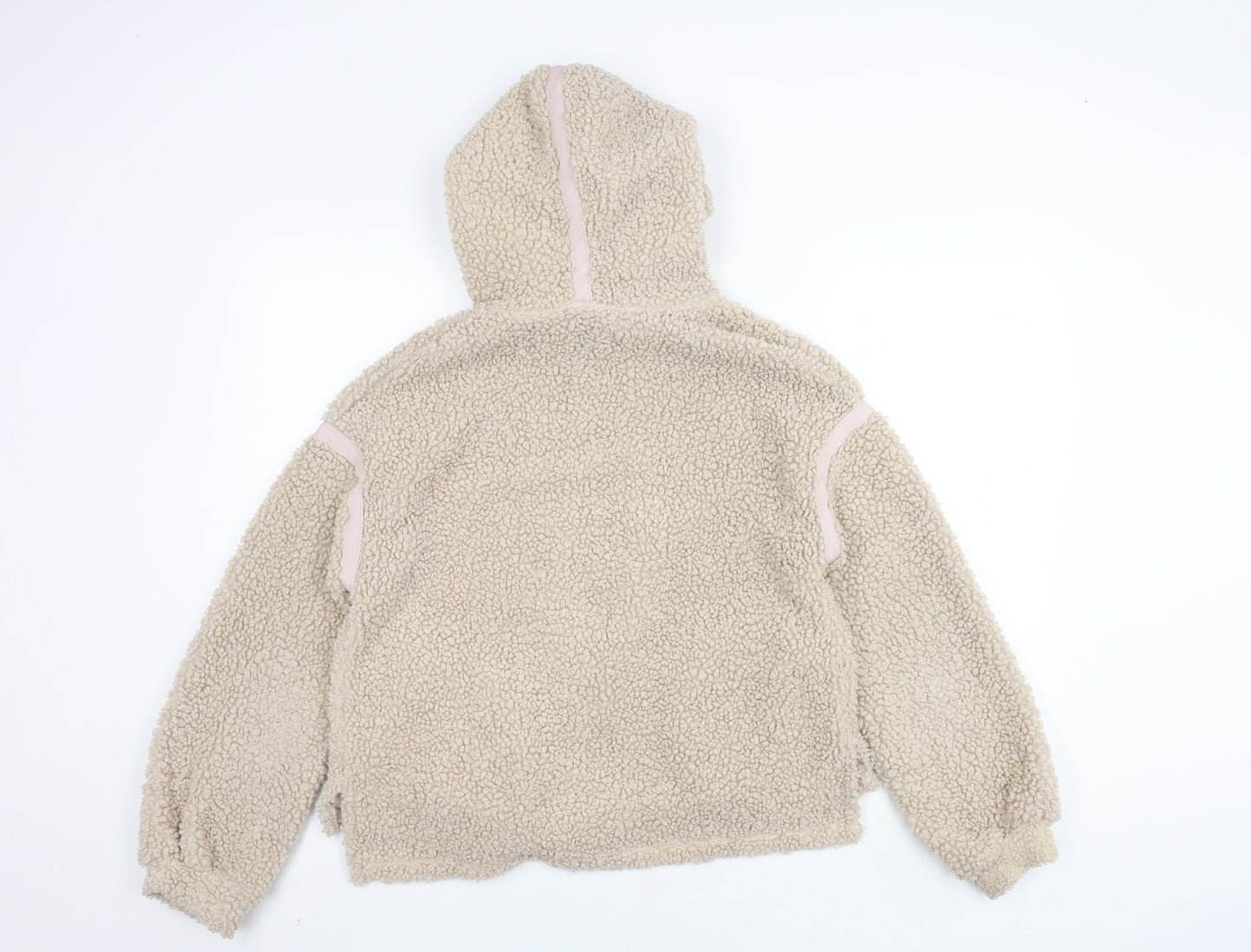 Oasis Women's Beige Hooded Fleece Jacket, Size S, Casual Wear