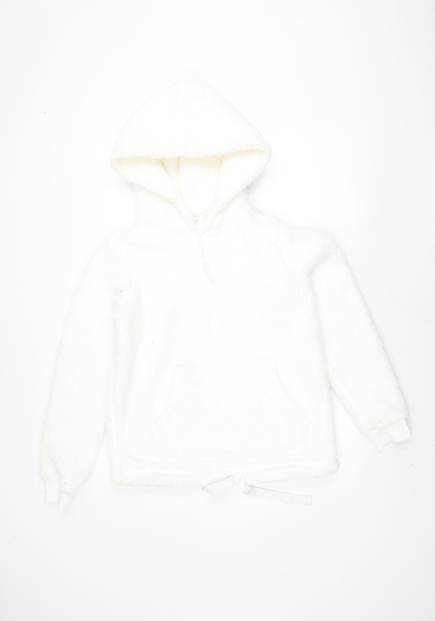 Fat Face Women's White Hoodie Size 8, Zip Fleece