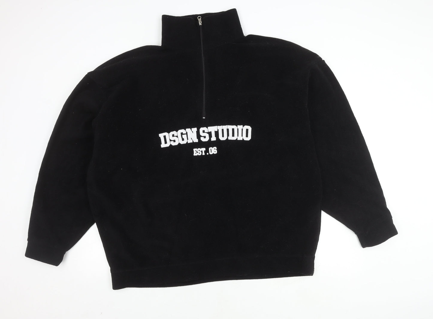 Boohoo Women's Black Full Zip Sweatshirt Size 16