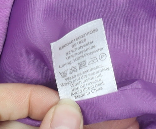 Bm Collection Women's Purple Mid-Length Hooded Jacket