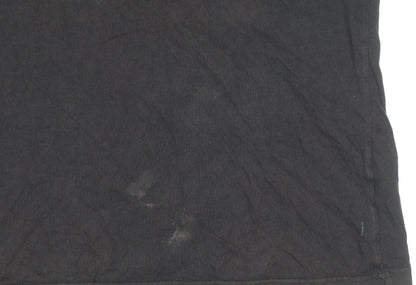 Close-up detail of Adidas Men’s Black Crew Neck T-Shirt -, size M
