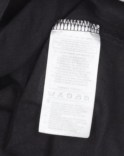 Brand and care label for Adidas Men’s Black Crew Neck T-Shirt -, size M