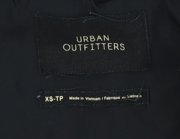 Urban Outfitters Women's Cropped Black Fleece Hooded Jacket XS