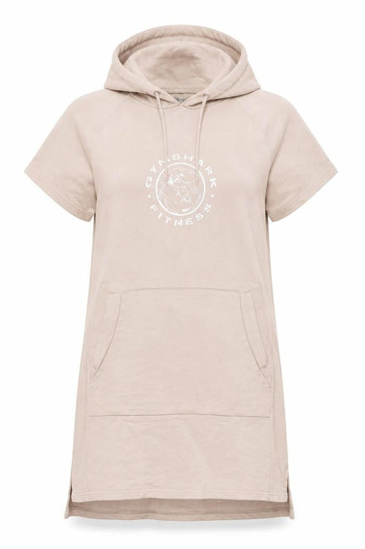 Gymshark Women's Beige Short Sleeve Tunic Hoodie S
