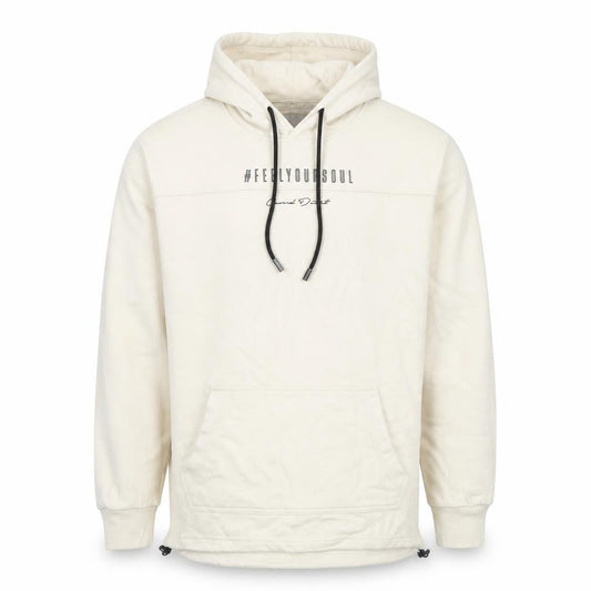 Clayton Men's Beige M Pullover Hoodie Logo Accents
