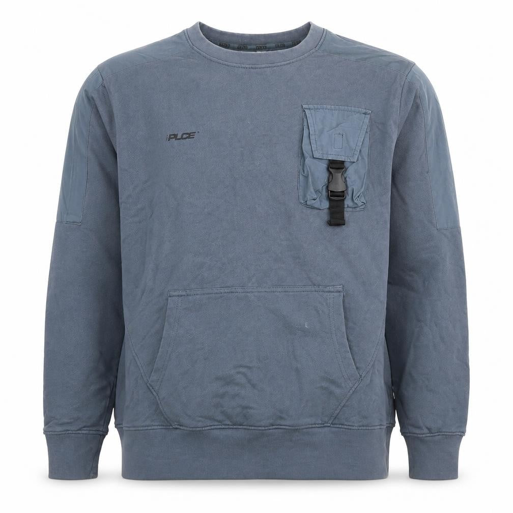 PLCE Men's Blue Pullover Sweatshirt S - Buckle Accent