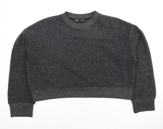 Zara Women’s Grey Sweatshirt Size 8 Crew Neck Casual