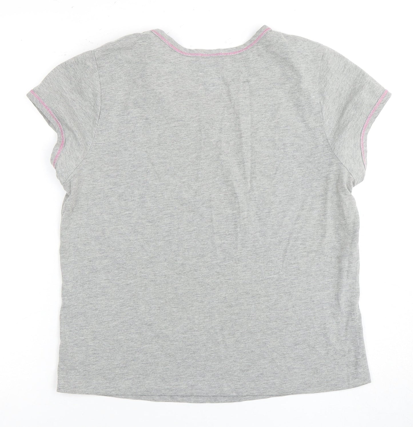 Disney Women's Grey T-Shirt 12 V-Neck Cartoon Casual
