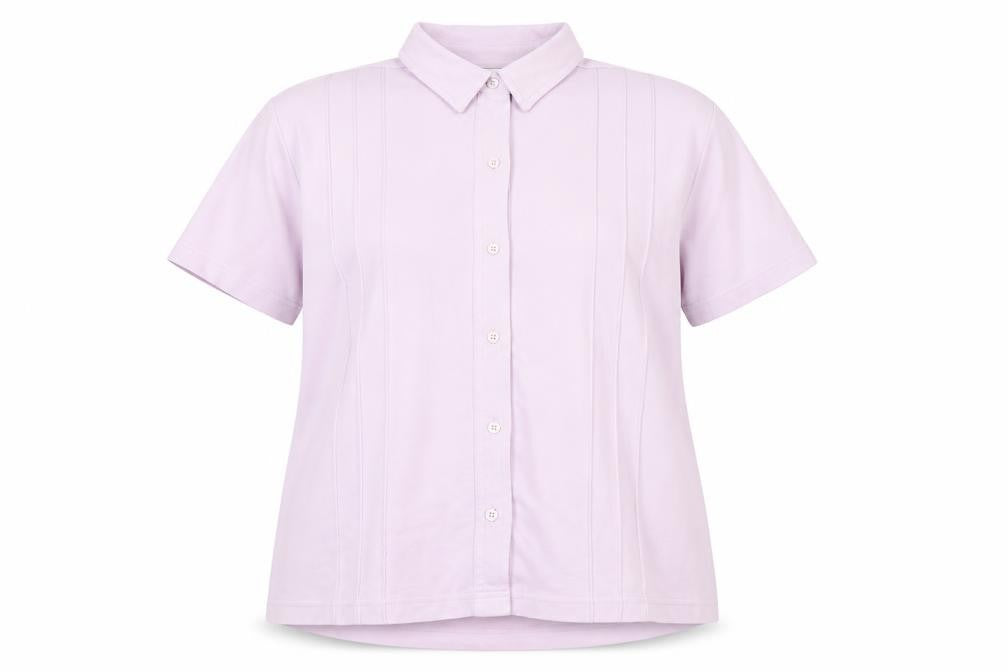 Damart Women's Pink Collared Button-Up Shirt Size 16