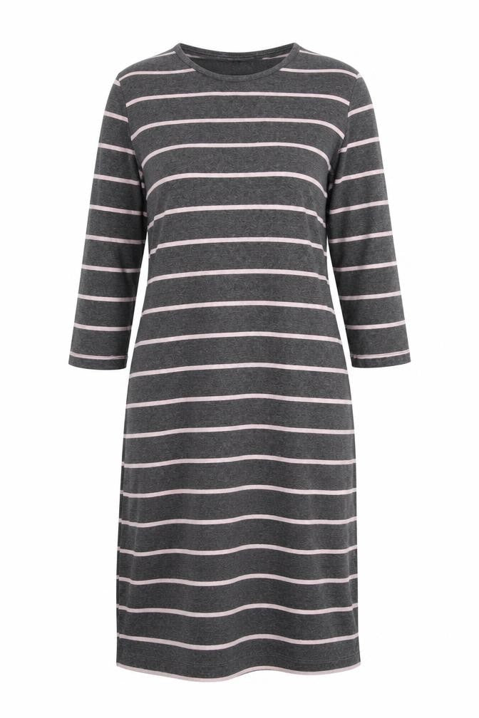 Blooming Marvellous Women's Grey Striped Midi Shift Dress