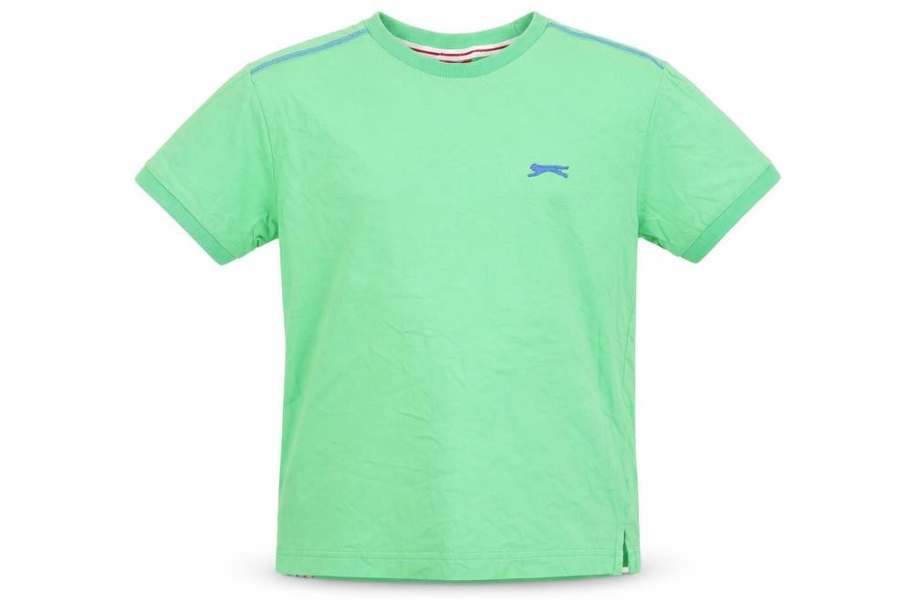 Slazenger Boys Green T-Shirt 9-10 Years Crew Neck Solid