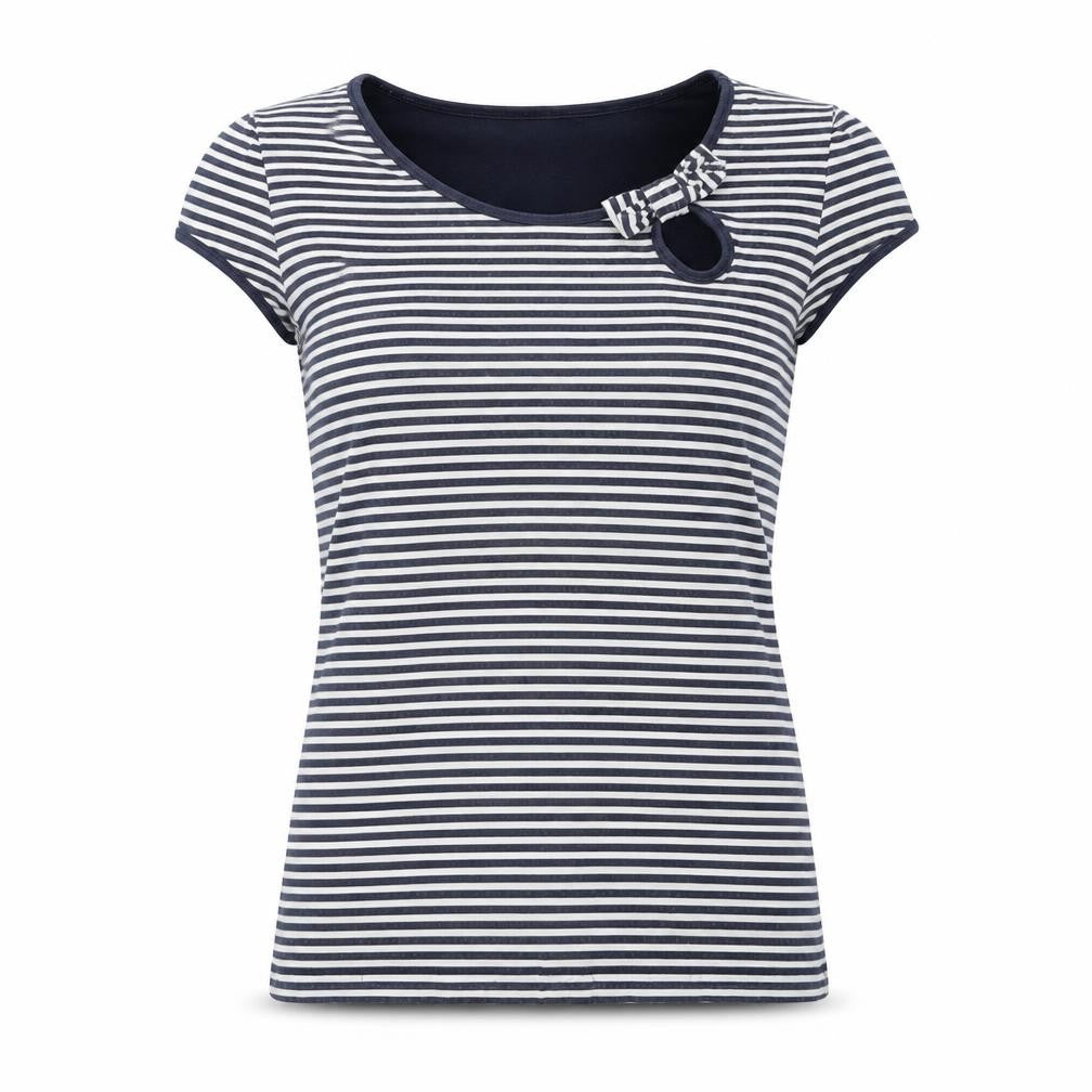 Next Women's Stripe T-Shirt Size 12 Bow Detail