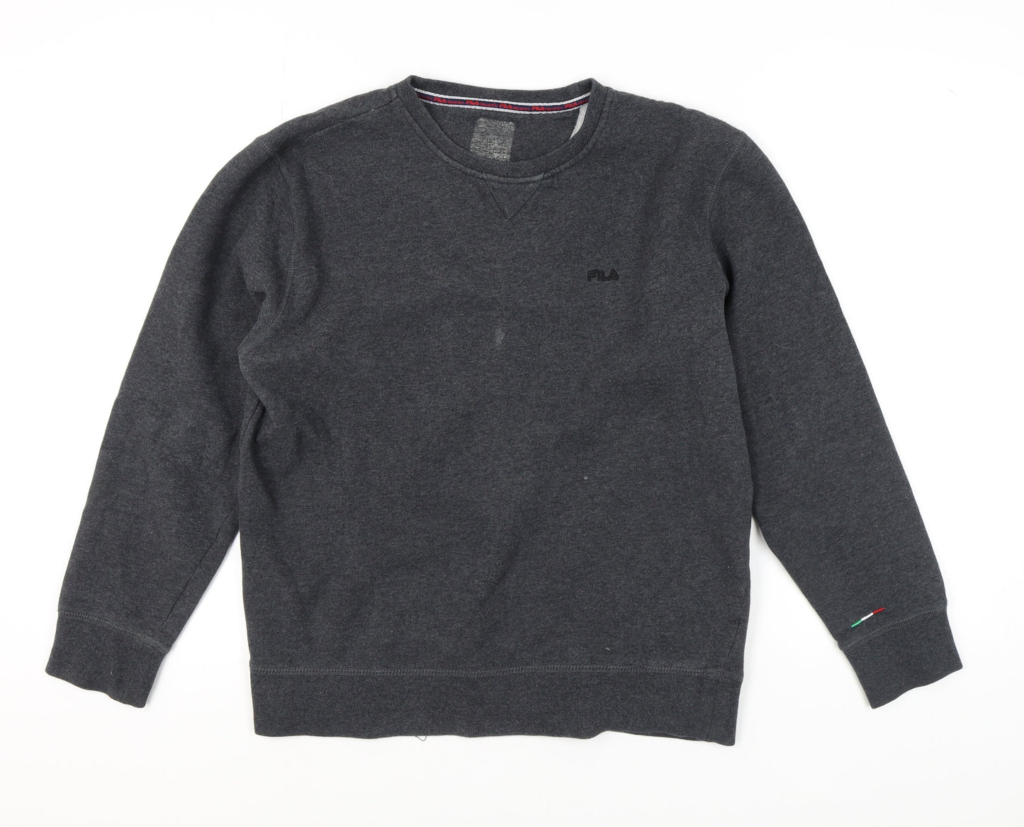 Fila Men's Grey Pullover Sweatshirt, Logo Accent