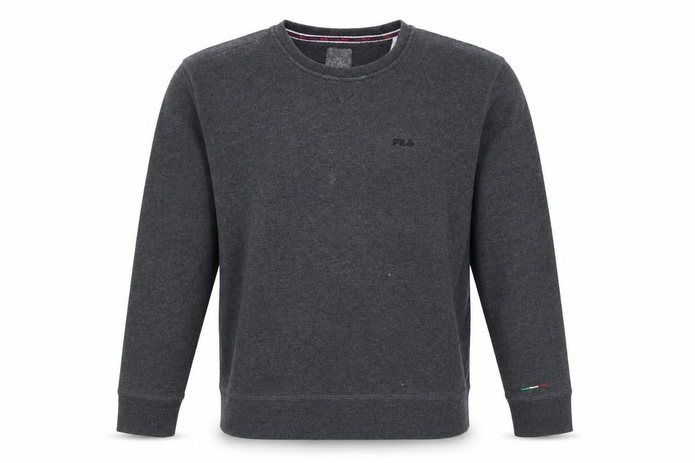 Fila Men's Grey Pullover Sweatshirt, Logo Accent