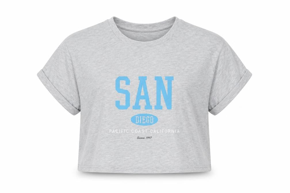 New Look Girls Grey Cropped T-Shirt, Size 10-11