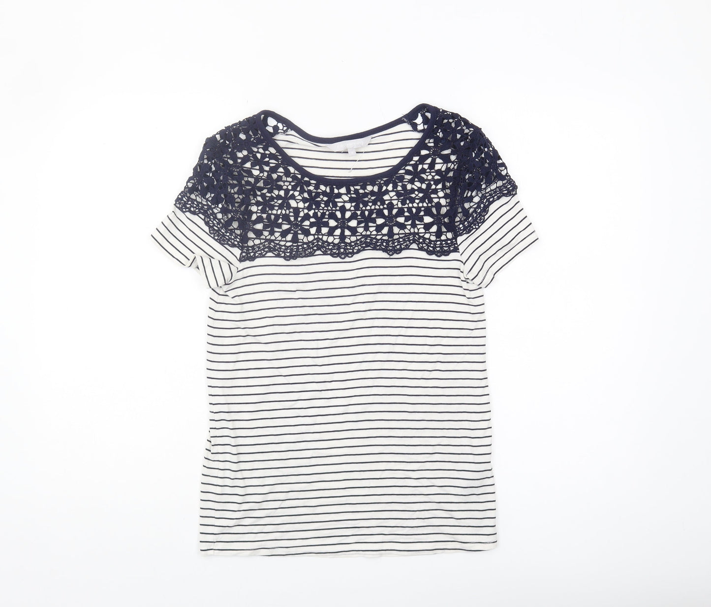 Redherring Women's Blue Striped T-Shirt, Size 8