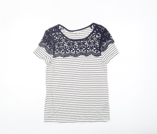 Redherring Women's Blue Striped T-Shirt, Size 8