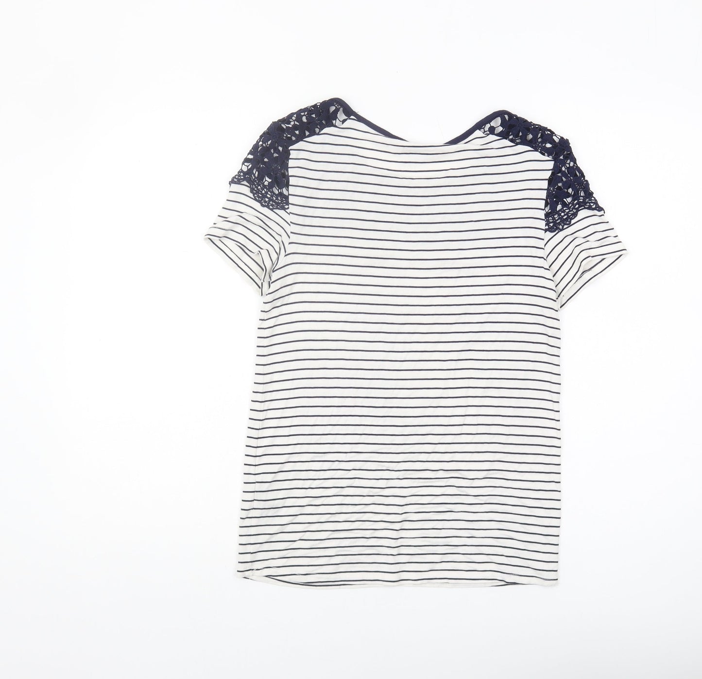 Redherring Women's Blue Striped T-Shirt, Size 8