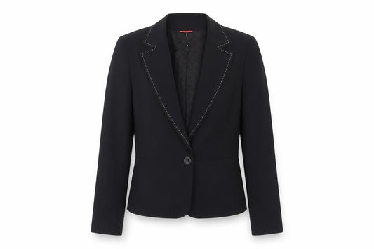 ELLE Women's Black Blazer L Notch Lapel Classic Fit