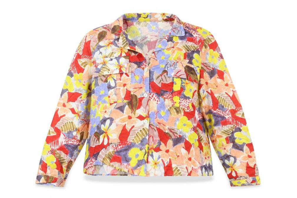 Zara Women Multicoloured Floral Button-Up Shirt L