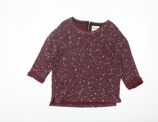 Next Women's Red Knit 3/4 Sleeve Top