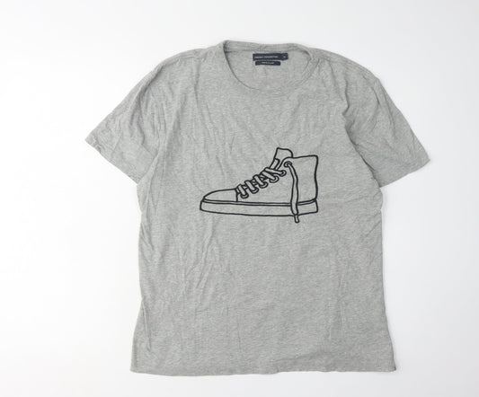 French Connection Men's Grey Graphic Print T-Shirt, M