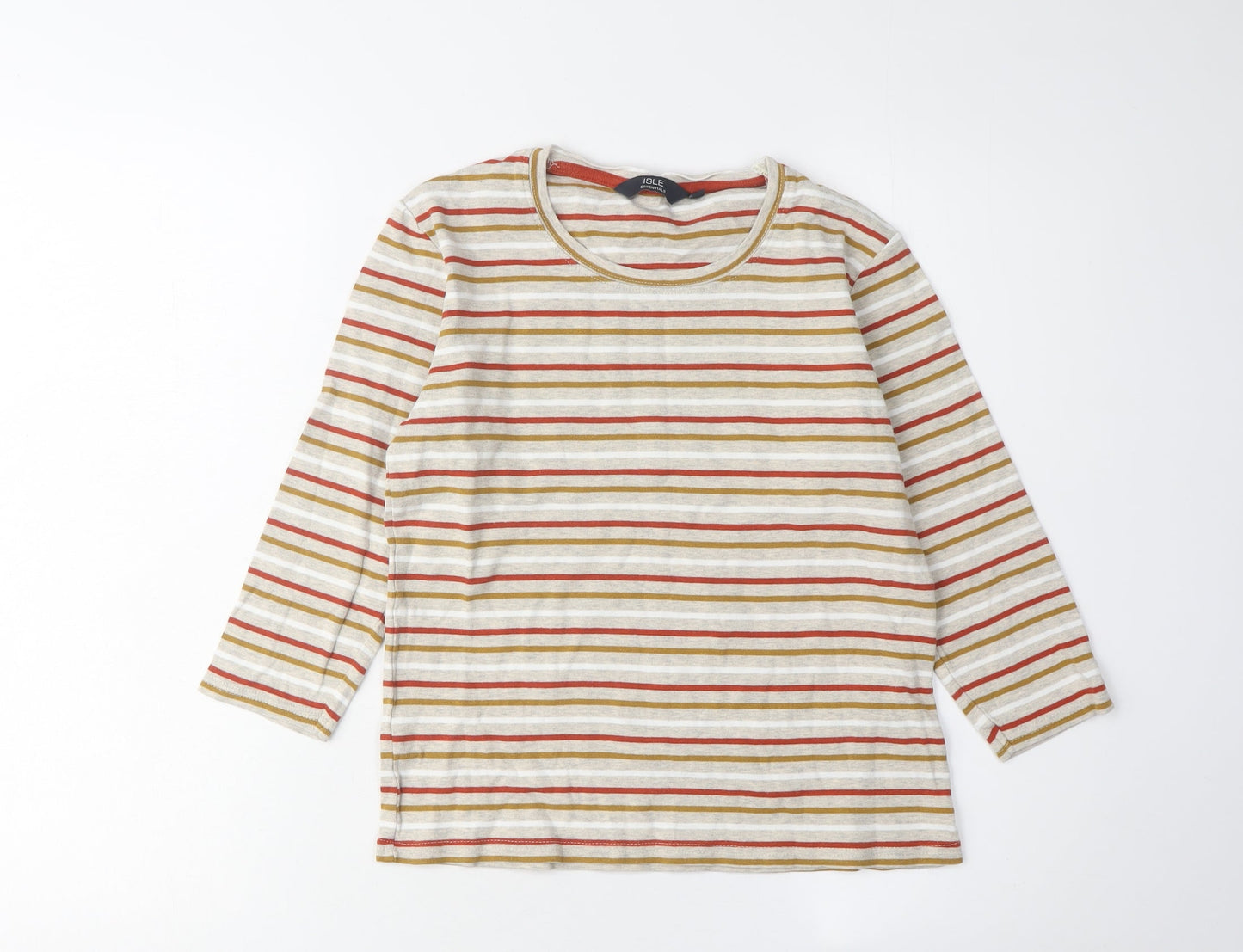 ISLE Essentials Women's Multicoloured Striped T-Shirt S