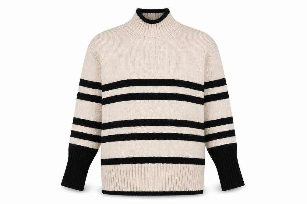 Next Women's XS Beige & Black Stripe Pullover Jumper