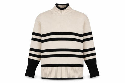 Next Women's XS Beige & Black Stripe Pullover Jumper
