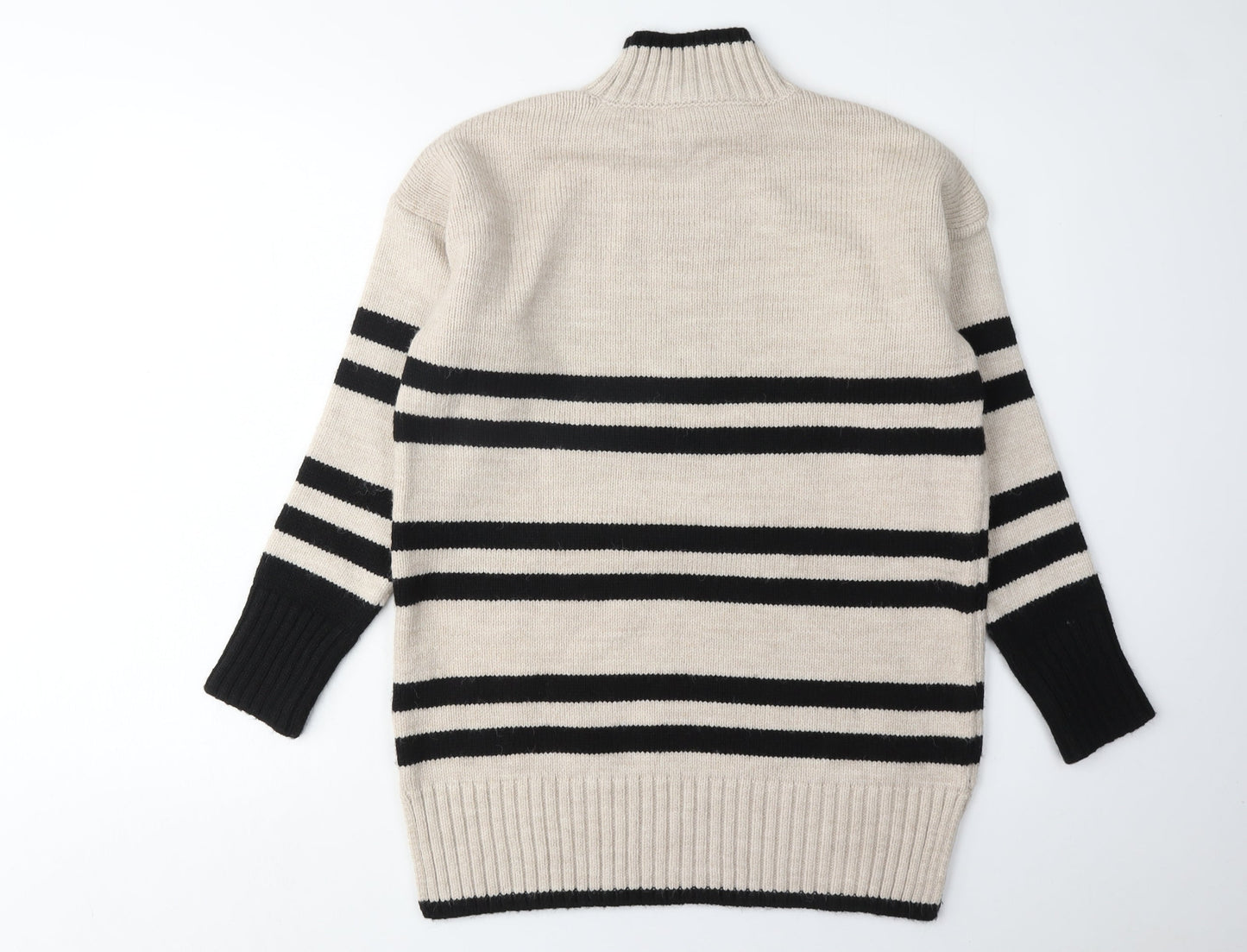Next Women's XS Beige & Black Stripe Pullover Jumper