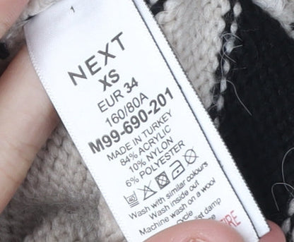 Next Women's XS Beige & Black Stripe Pullover Jumper