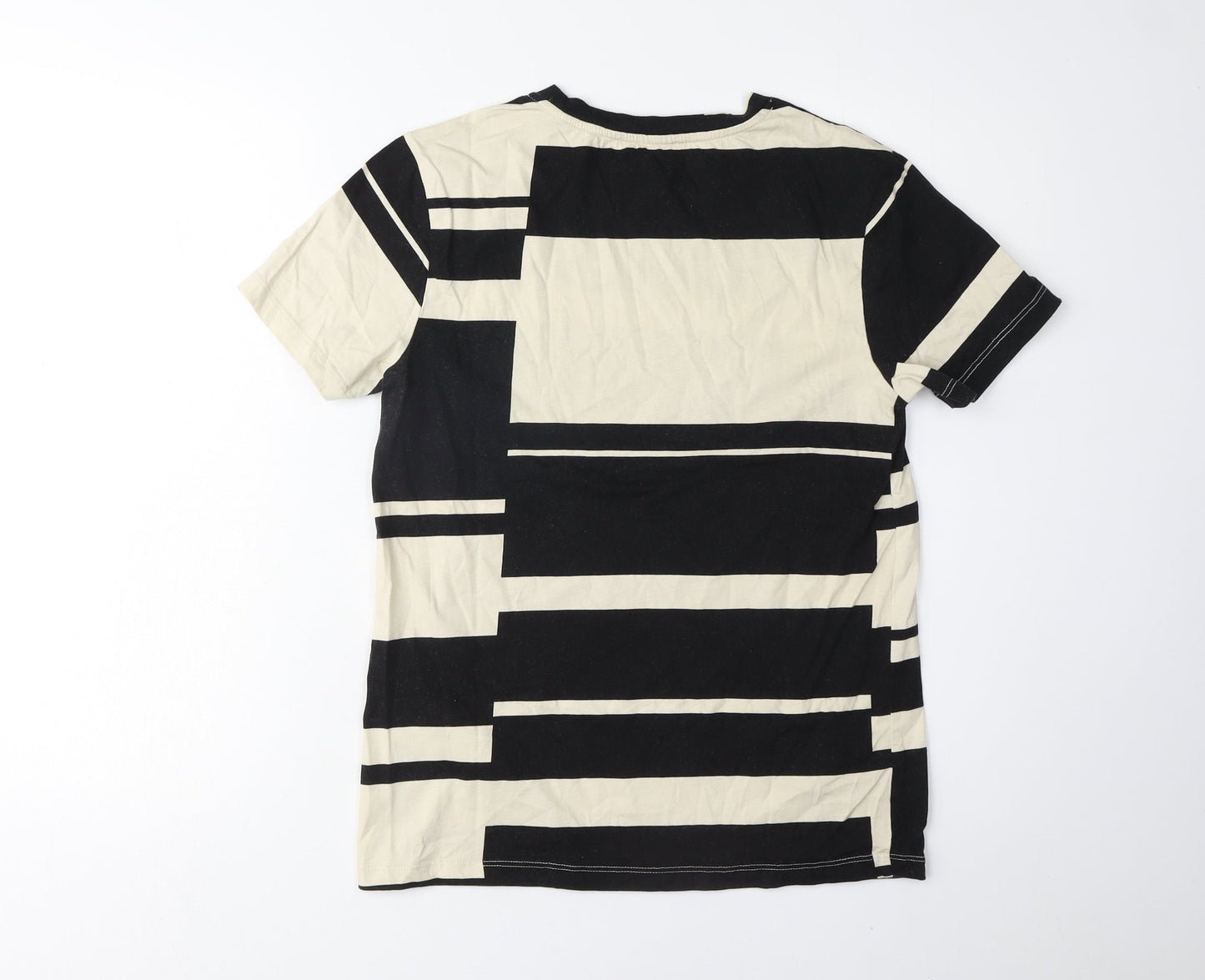 Soaked Women's Black Beige Geometric T-Shirt S