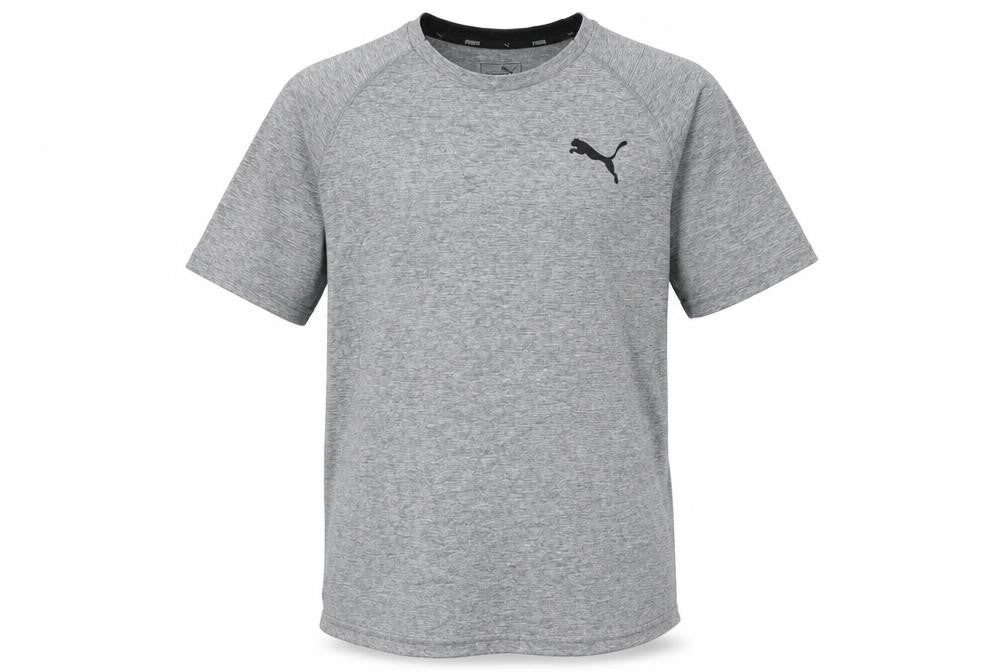 Puma Men's Grey T-Shirt, Size S, Logo Accents, Activewear