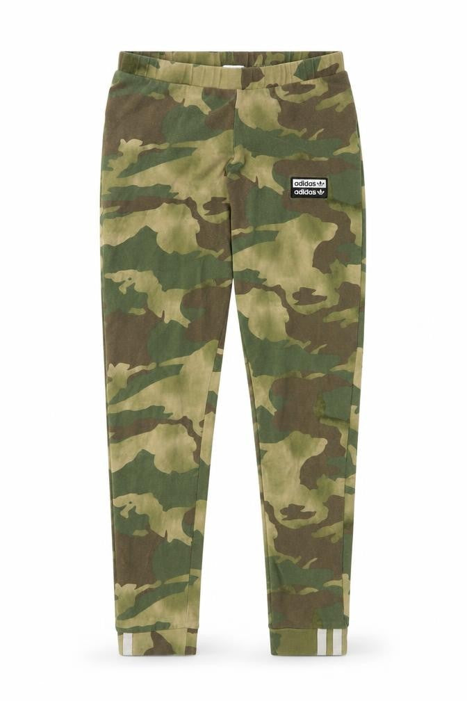 Adidas Girls Green Camouflage Ankle Leggings Size 8