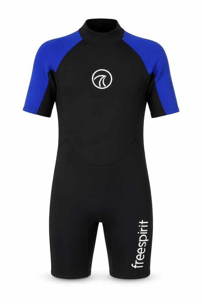 Freespirit Men's Black and Blue Short Wetsuit L