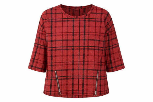 Marks and Spencer Women's Red Plaid Top, Size 12