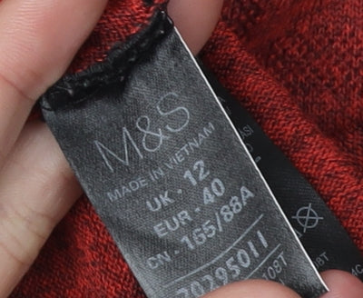 Marks and Spencer Women's Red Plaid Top, Size 12