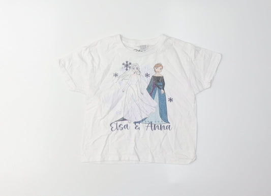 Disney Girls Elsa & Anna T-Shirt 3-4 Years White