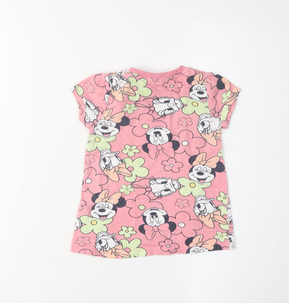 Back view of Disney Minnie Daisy girls’ pink cartoon graphic print t-shirt, 24 months