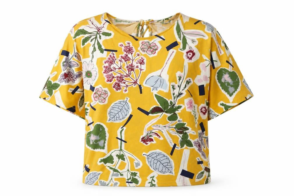Klass Women's Yellow Floral T-Shirt Medium