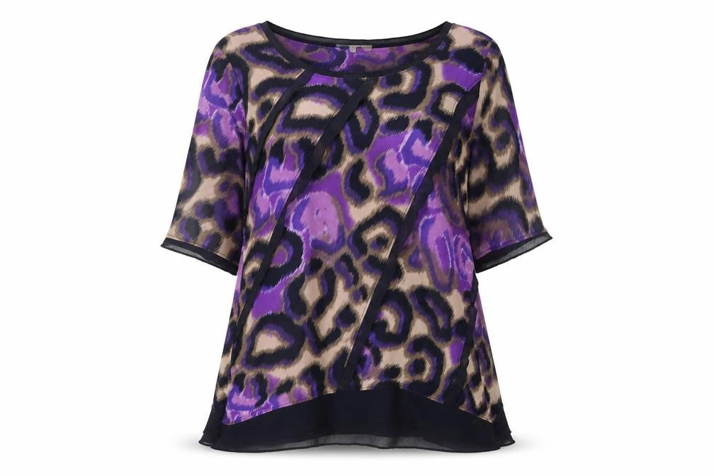 Marks & Spencer Womens Purple Animal Print Tunic Size 12