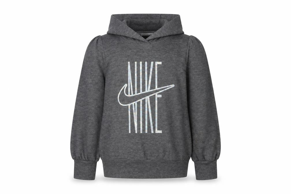 Nike Girls Grey Logo Hoodie, 5-6 Years, Casual Pullover