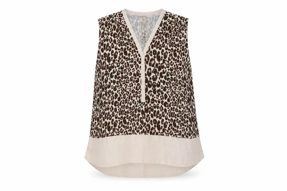Next Women's Beige Animal Print Sleeveless Blouse 16