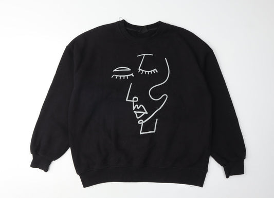 Pull&Bear Black XS Women's Art Graphic Sweatshirt