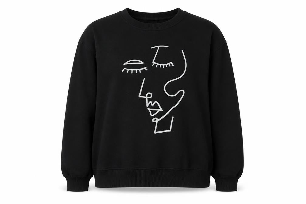Pull&Bear Black XS Women's Art Graphic Sweatshirt