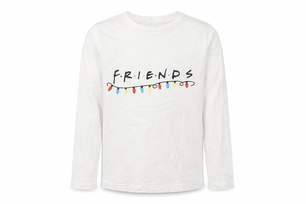 Friends Boys White Long Sleeve T-Shirt, Size 9-10Y, Graphic Print